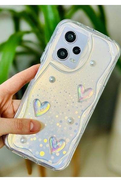 Go Aksesuar جراب سيليكون متوافق مع هاتف Xiaomi Redmi Note 12 Pro 5G بتصميم لعبة القلب
