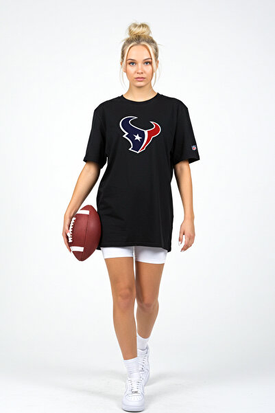 BA Sportswear تي شيرت هيوستن تكساس أسود كبير الحجم لكرة القدم NFL