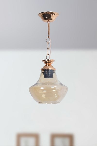 Modavize Chain Modern Design Hall Kitchen Entrance Children's Room Gold - Gold Color Honey Glass Single Chandelier