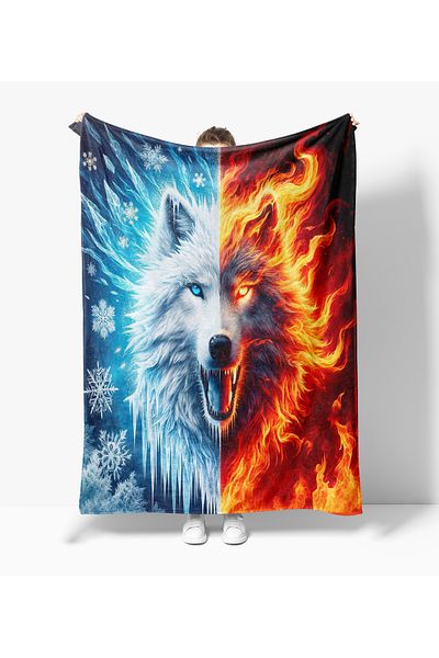 Erays Home Wolves Wolf Pattern Printed Fleece Blanket Tv Blanket
