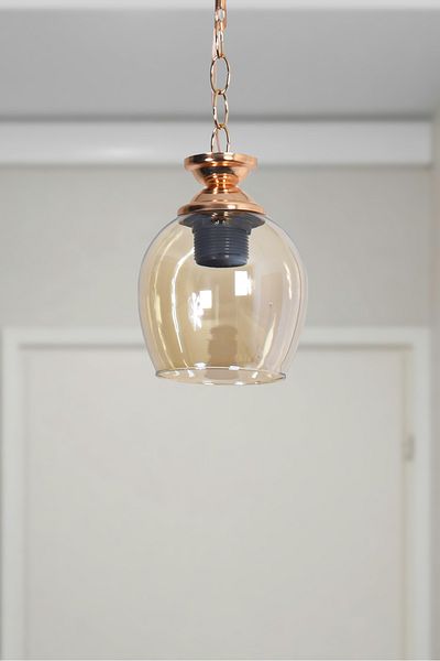 Modavize Chain Modern Design Hall Kitchen Entrance Children's Room Gold - Gold Color Honey Glass Single Chandelier