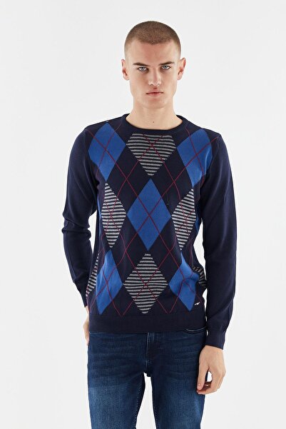 Galvanni Erkek Lacivert Kazak - Morve Dark Navy