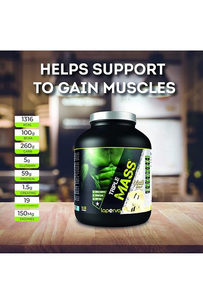 Laperva Triple Mass Gainer, Vanilla Caramel, 6 LB