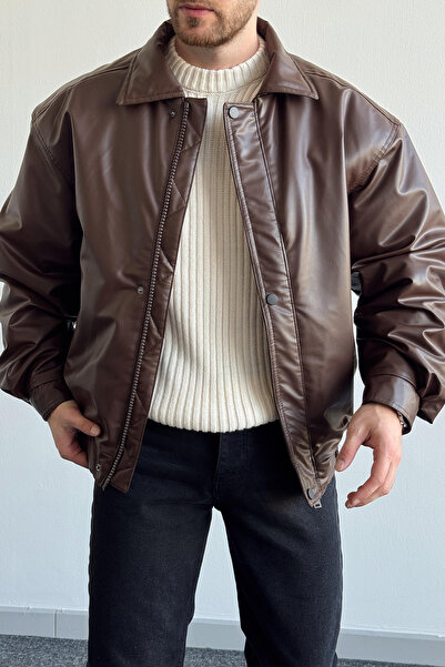 Moderk Oversize Vintage Erkek Deri Ceket