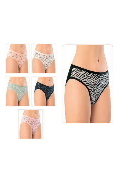 Fily Underwear Combed Elastane Printed Bikini Slip Panties Pack of 6