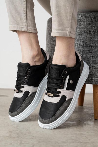 L.A Polo 305 Black Ice Color White Sole Men's Casual Shoes