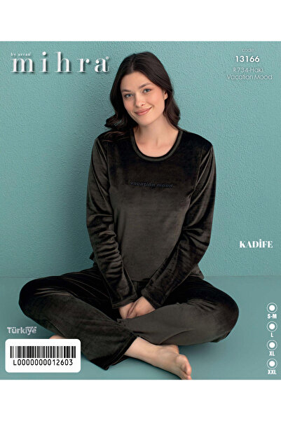 Mihra Γυναικείο σετ πιτζάμες με ίσιο πόδι από βελούδο Well Soft