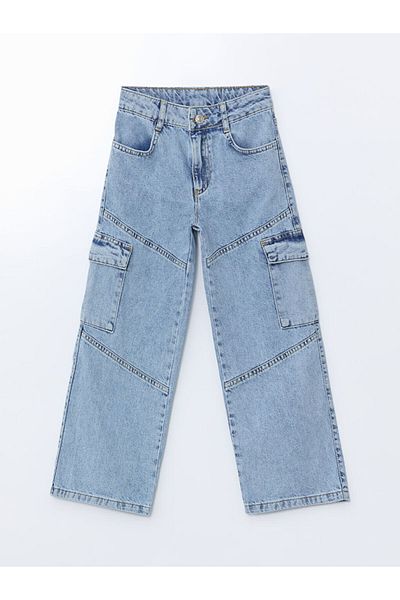 LC Waikiki Pantaloni cargo pentru fete LCW Kids cu talie elastică reglabilă