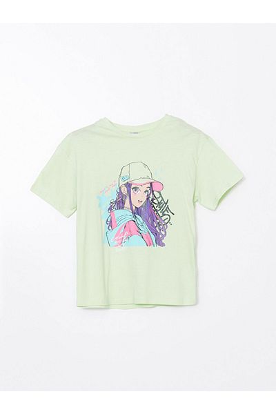LC Waikiki New Season Crew Neck Anime με στάμπα για κορίτσια T-shirt - S5BK26Z4