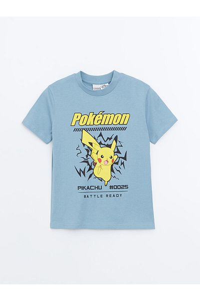 LC Waikiki Tricou pentru băieți cu imprimeu Pikachu cu gât pentru copii LCW