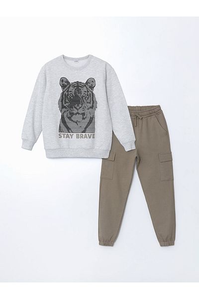 LC Waikiki Σετ ανδρικής φόρμας LCW Kids Crew Neck