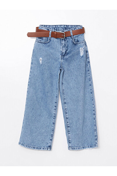 LC Waikiki Blue Wideleg Girl's Jean Trousers