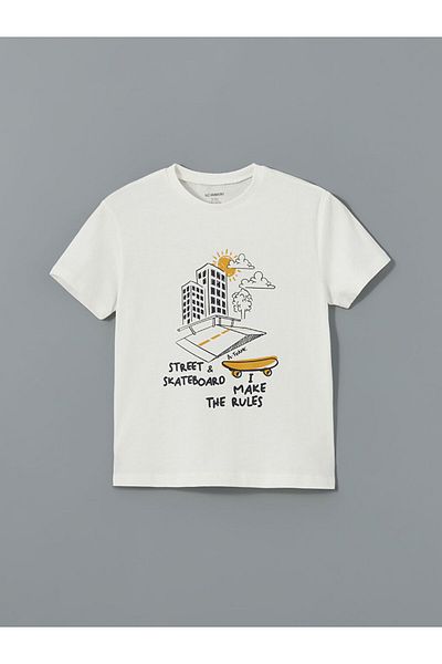 LC Waikiki LCW Kids Jungen-Trainingsanzug mit Rundhalsausschnitt, bedruckt, 3-teilig