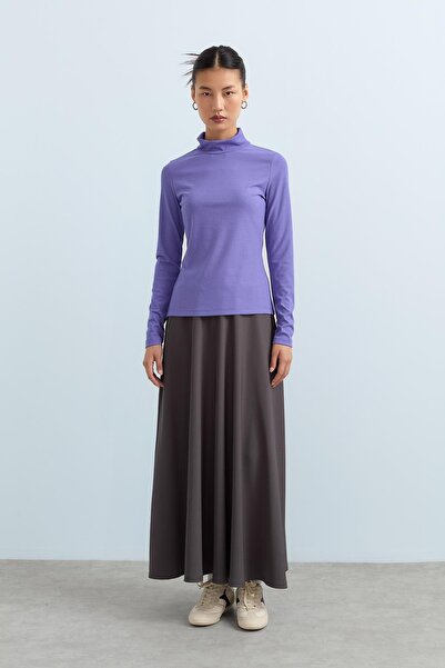 Nihan Yarım Balıkçı Bluz Menekşe