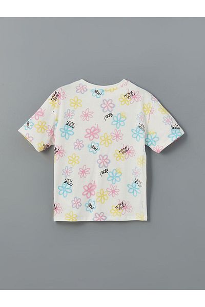 LC Waikiki New Season Crew Neck Floral Girl's T-Shirt - S5Be30Z4