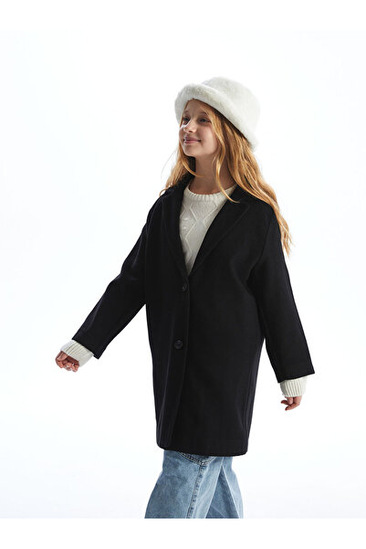 LC Waikiki Black Girl's Cashmere Coat