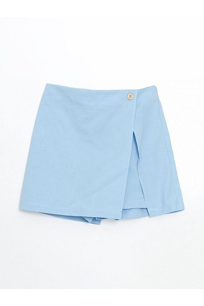 LC Waikiki New Season Elastic Waist Linen Blend Girls Short Skirt - S59492Z4
