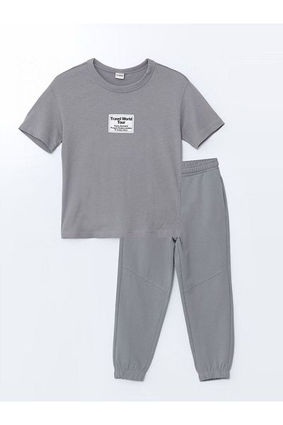 LC Waikiki Lcw Kids Crew Neck Boys T-Shirt and Sweatpants