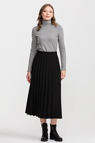 Nihan Pleated Skirt Black