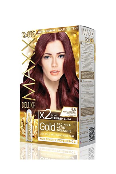 MAXX DELUXE Golden 4.6 Kestane Kızılı 24k Altın Içerikli Saç Boyası