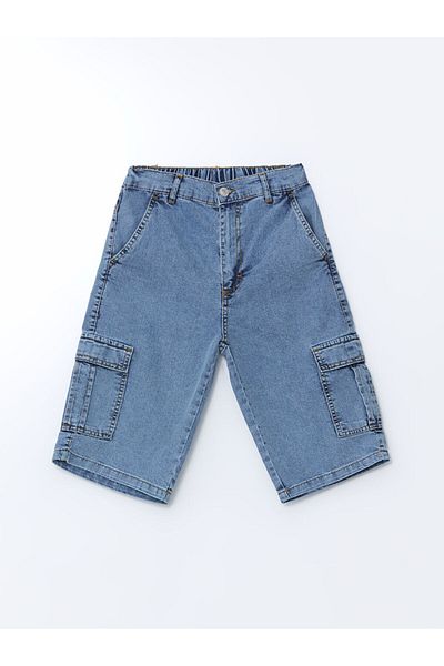 LC Waikiki New Season Elastic Waist Boy's Cargo Jean Shorts - S5Be94Z4