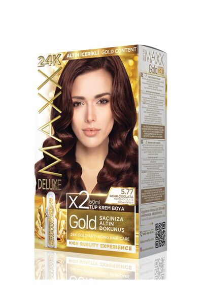 MAXX DELUXE Golden 5.77 Sıcak Çikolata 24k Altın Içerikli Saç Boyası
