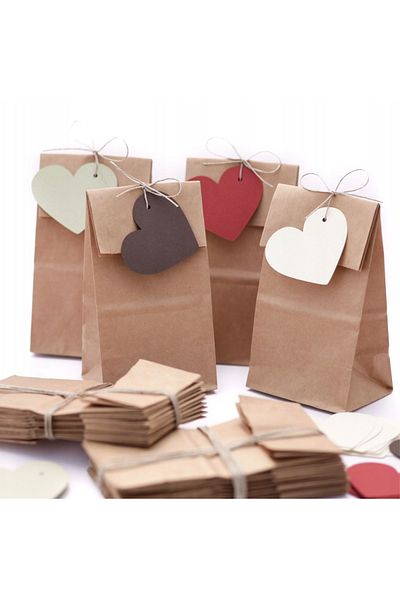 Dekals Square Bottom (Upright Standing) Thick Kraft Gift Paper Paper Bag Size 13x24 10 Pieces