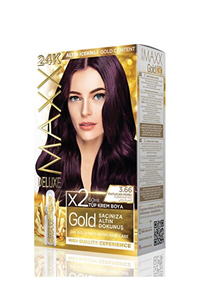 MAXX DELUXE Golden 24k 3.66 Patlıcan Moru Altın Içerikli Saç Boyası