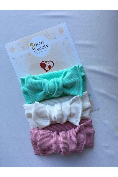 Baby Tweety 3-Piece Handmade Ribbed Baby Girl Bandana