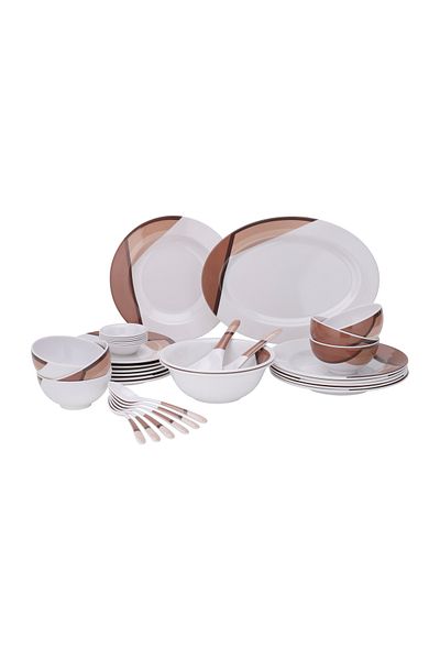 ROYALFORD 35 Piece Melamine Ware Dinner Set- RF6972