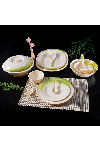 ROYALFORD 64pcs Melamine Dinner Set Rf8101 Top-rack Dishwasher-safe Freezer-friendly Break Resistant