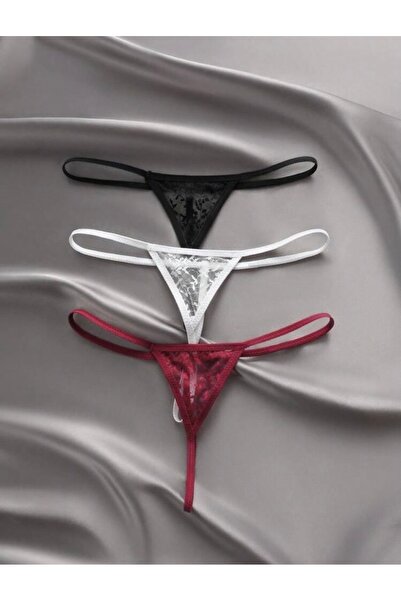 Oprah 3 Lü Paket Dantelli Seksi String Tanga