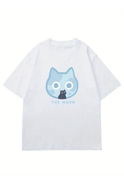 Touz Moda Tricou unisex oversize The Cat Moon