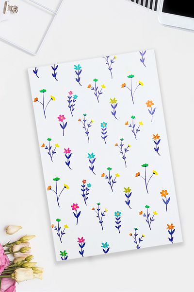 Trendmiya Caiet cu design alb floral
