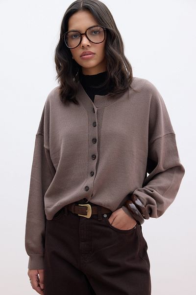 Manuka Puha textúrájú Mink Oversize kötöttáru kardigán