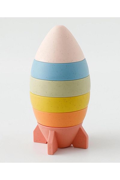 Fab N Funky Straw Rocket Folding, Enhances Problem Solving, Lightweight, Easy to Stack, 6 Months+, Multicolor