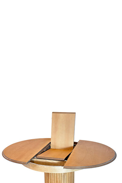 Woodenbend Mirla Natural Ahşap Açılır Masa 100x100 cm, Açılınca 100x130 cm, Modern Tasarım