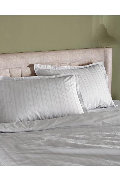 Madame Coco Nicole Double 100% Cotton Dobby Duvet Cover Set - Light Grey