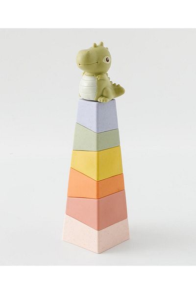 Fab N Funky Straw Material Square Column Jenga Set, Eco-Friendly Material, Compact Portable Fun,6 Months+