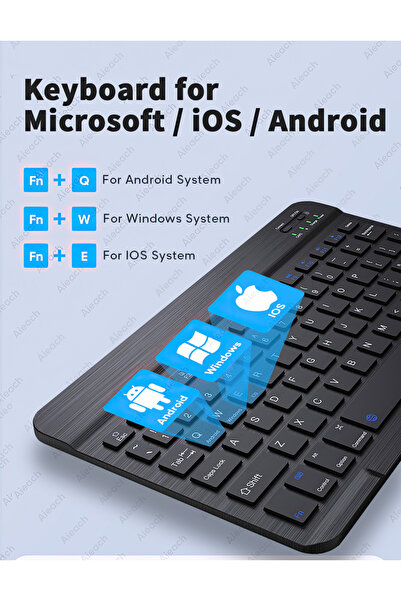 TMAX Taşınabilir Şarjlı Bluetooth Klavye+Mause set (Android/Windows/İos Uyumlu) Yeni model