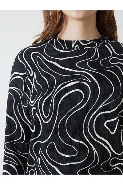 LC Waikiki Stand Collar Patterned Women's Tunic