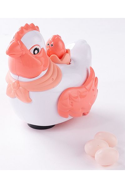 Fab N Funky Interactive Crawling Chicken Toy with Eggs, Plush for Kids, 6 Months