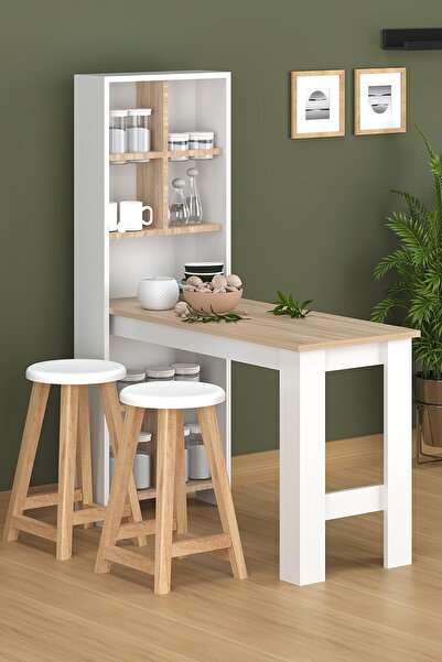 Fly Mobilya Riva Çok Amaçlı Dolap, Çok Amaçlı Masa, Mutfak Adası, Kiler Dolabı, Mutfak Masası