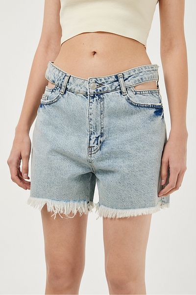 POODLE Fusta de damă, decupată, cu talie înaltă, din denim