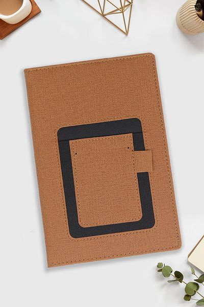 Trendmiya Caiet maro cu buzunar pentru telefon