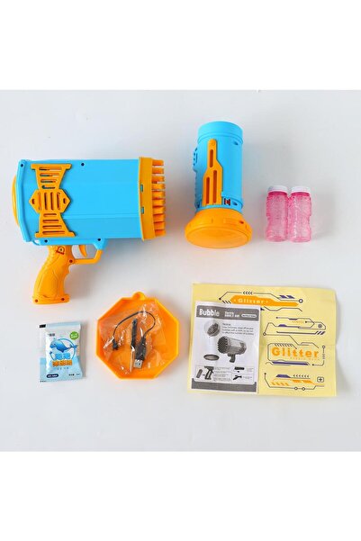 Fab N Funky 76-Holes Bazooka Electric Bubble Gun, 7 Colored Lights, Portable ...