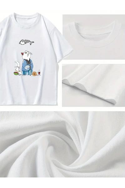 Touz Moda Μπλουζάκι Unisex Oversize Samurai Cat