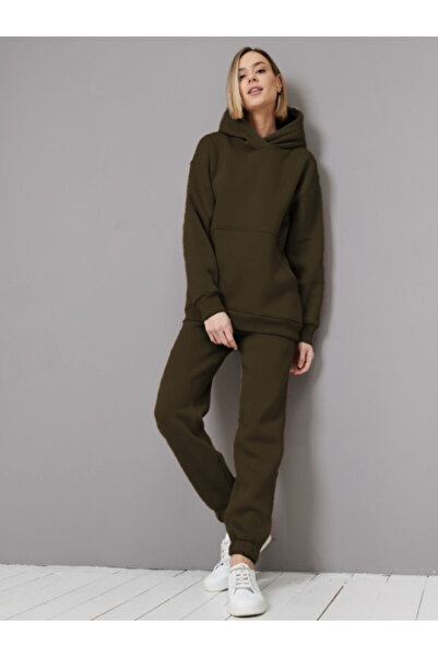 CMZ COLLECTİON Γυναικείο σετ φόρμας με ψηλή μέση και ελαστικά μανίκια σε μεγά...