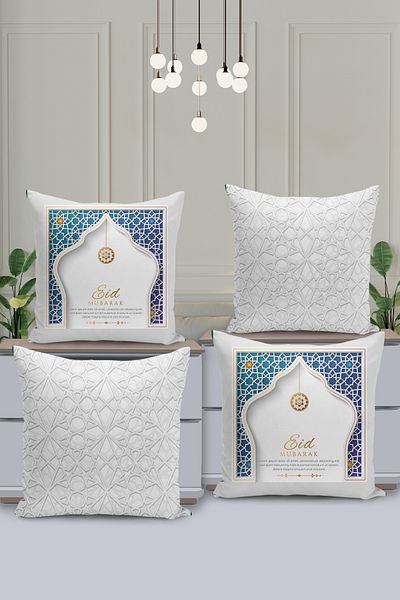 Filamente Set de huse de pernă cu model special Ramadan din 4 piese - imprimate digital pe două fețe