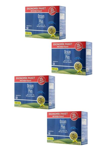 Ocean Plus Omega 3 1200 Mg 100 Kapsül 4 adet